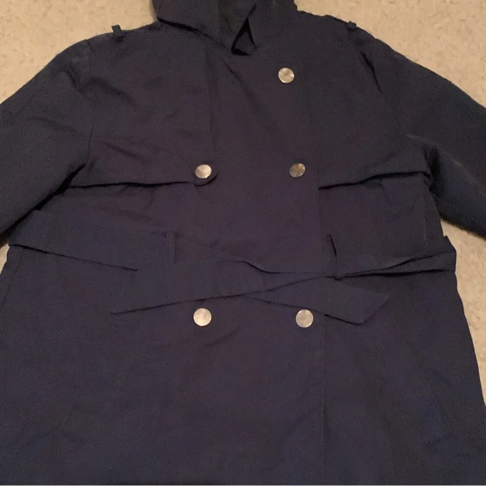 Zara BabyGirl Collection Blue Red Plaid Fleece Lined Hood Coat Pockets Size 2/3